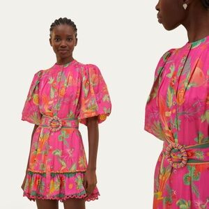FARM Rio Pink Delicate Fruit Garden Mini Dress
